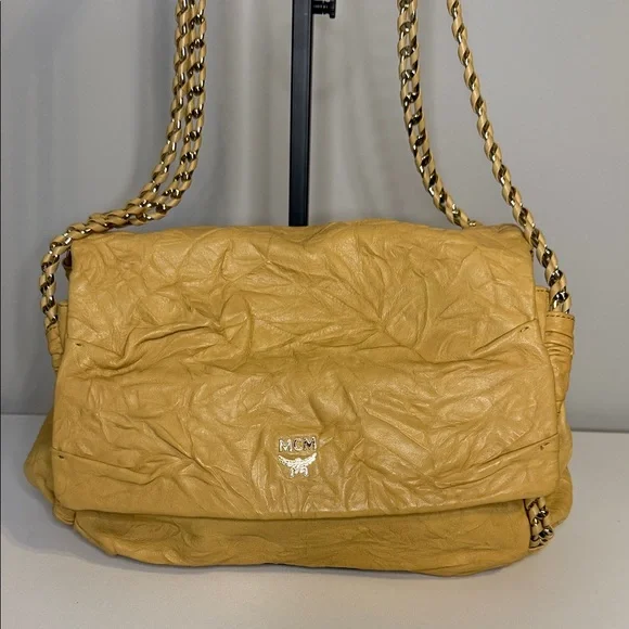 MCM Tan Leather Shoulder Bag - Picture 1 of 13